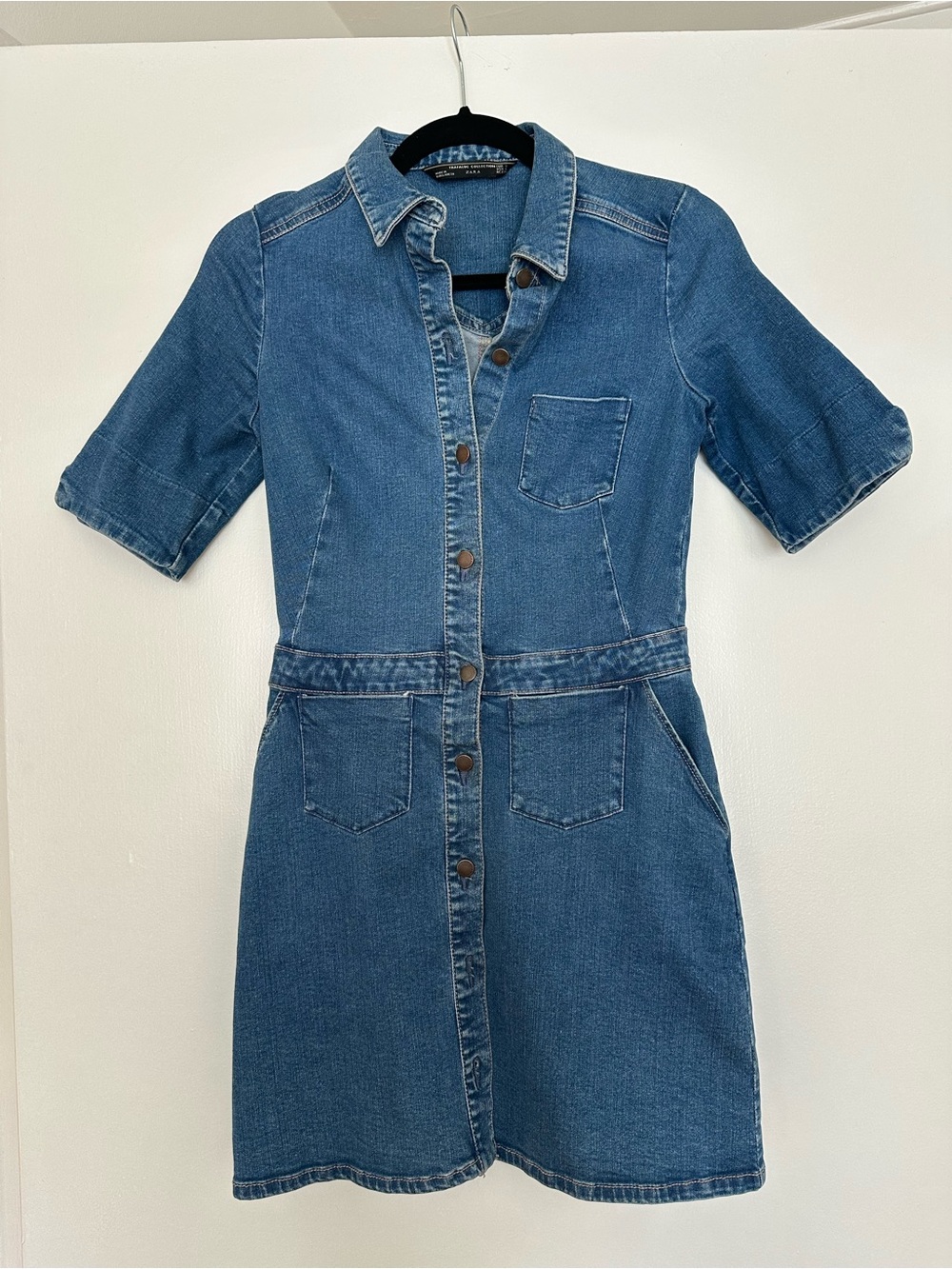 Denim Button-Front Dress